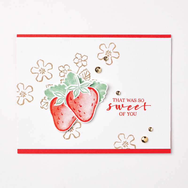 SARAHS CARDS stampin up sweet strawberry